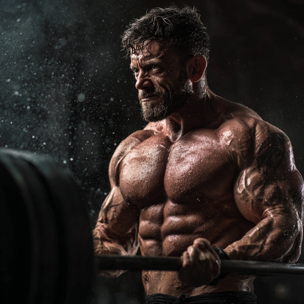 Чоловік тренується в спортзалі